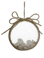 5" Shell/Pearl Disc Ornament  Natural Clear (pack of 12)