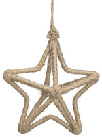 5" Jute Wrapped Star Ornament  Natural (pack of 6)