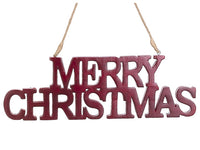 6.5"Wx18"L Merry Christmas Ornament Red (pack of 2)