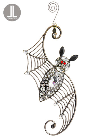 8" Bat Rhinestone Ornament  Black (pack of 12)