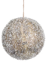 5" Beaded Ball Ornament  Beige (pack of 6)