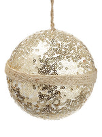 3.75" Sequin Ball Ornament  Gold (pack of 6)