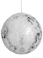 4" Snowed Ball Ornament  White Silver (pack of 12)