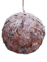 8" Snow Ball Ornament  Brown Snow (pack of 4)