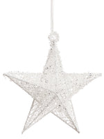 8" Beaded Star Ornament  Clear (pack of 12)