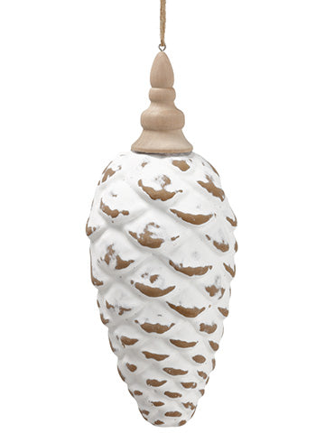 9.5" Plastic Pinecone Ornament  Beige (pack of 6)