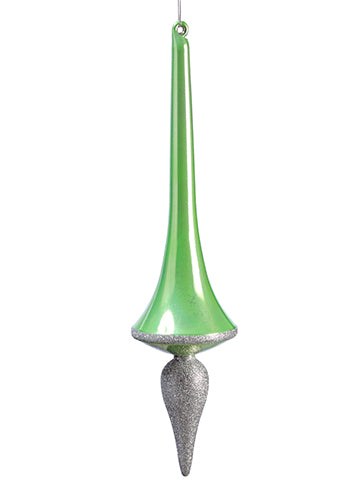 18" Glittered Finial Ornament  Jade Silver (pack of 12)