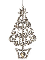 7.5" Rhinestone Tree Ornament  Antique Silver (pack of 12)