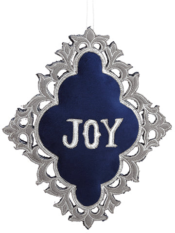 8.5" Velvet Joy Padded Onion Ornament Blue Gray (pack of 24)