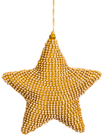 5.5" Rhinestone Star Ornament  Gold (pack of 6)