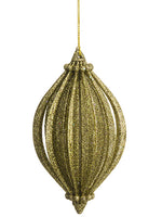 4.75" Glittered Finial Ornament Gold (pack of 24)