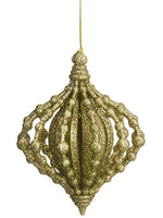 4" Glittered Onion Ornament  Gold (pack of 24)