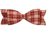 24" Plaid Bow Ornament  Red White (pack of 24)
