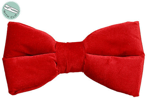10" Velvet Bow With Clip  Red (pack of 36)