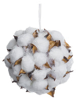 5.5" Glittered Cotton Ball Ornament White Ice (pack of 4)