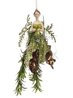 8.5" Fairy Ornament  Green (pack of 6)