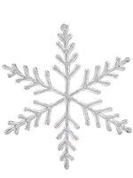 13.7" Glittered Sequin Snowflake Ornament Clear (pack of 12)
