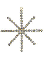 5.7" Rhinestone Starburst Ornament Clear (pack of 12)