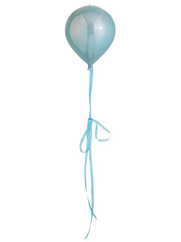 7"Dx7.85"L Balloon Ornament  Blue (pack of 6)