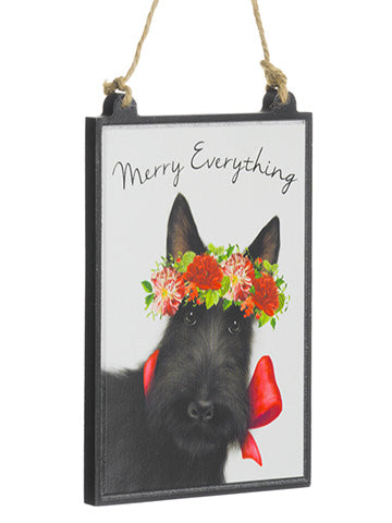 7.5" Merry Everything Schnauzer Ornament White Black (pack of 12)