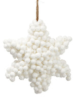 6.5" Snowed Berry Star Ornament White Snow (pack of 12)