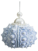 2.25" Shell Ornament  Blue Whitewashed (pack of 12)