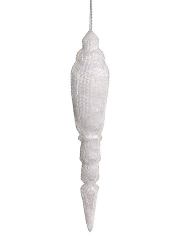 12" Finial Ornament  White (pack of 6)