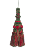 11" Tassel Ornament  Red Green (pack of 4)