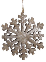 8" Snowflake Ornament  Antique Gray (pack of 6)