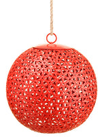 8" Metal Filigree Ball Ornament Red (pack of 2)