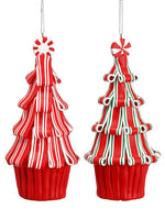 5.5" Candy Cone Ornament (2 ea/set) Red White (pack of 12)