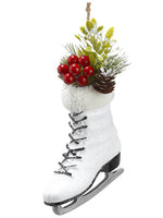 6.5" Glittered Ice Skating Shoe Ornament White (pack of 12)