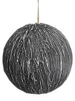 6" Ball Ornament  Gray White (pack of 12)