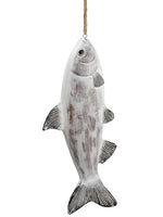 13.75" Fish Ornament  Brown Whitewashed (pack of 4)