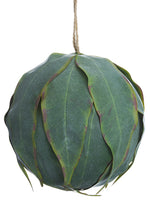 5" Eucalyptus Leaf Ball Ornament Green Gray (pack of 6)