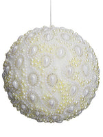6" Pearl Ball Ornament  White (pack of 6)