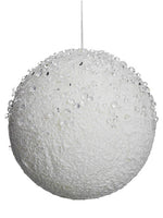 6" Iced Ball Ornament  White (pack of 12)