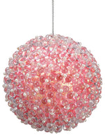 5" Beaded Pearl Ball Ornament  Pink (pack of 12)