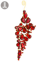 9" Rhinestone Drop Ornament  Red Gold (pack of 6)