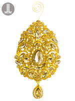 6.25" Rhinestone Drop Ornament Amber Gold (pack of 6)