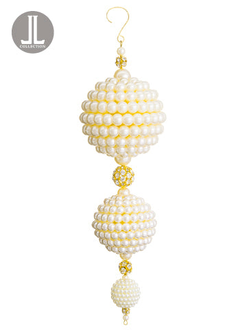 10" Pearl Ball Drop Ornament  Pearl (pack of 6)