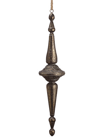 34" Metal Finial Ornament  Antique Bronze (pack of 6)