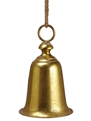 15" Metal Bell Ornament  Gold (pack of 8)