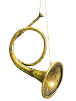 13" French Horn Ornament  Antique Gold (pack of 6)
