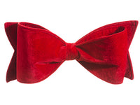 8"Wx20"L Velvet Bow Ornament  Red (pack of 1)