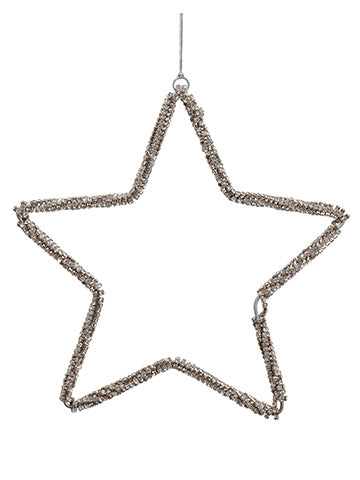 8" Diamond Star Ornament  Silver (pack of 12)