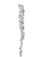 10" Icicle Ornament  Clear (pack of 24)