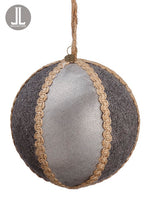 4.75" Ball Ornament  Silver Brown (pack of 12)