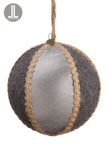 4.75" Ball Ornament  Silver Brown (pack of 12)