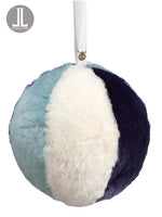 6"fur Ball Ornament  Blue Cream (pack of 6)